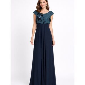 TED BAKER Haylei Black Sequin ALine Maxi Gown/Dress Formal Wedding 8 Black Tie